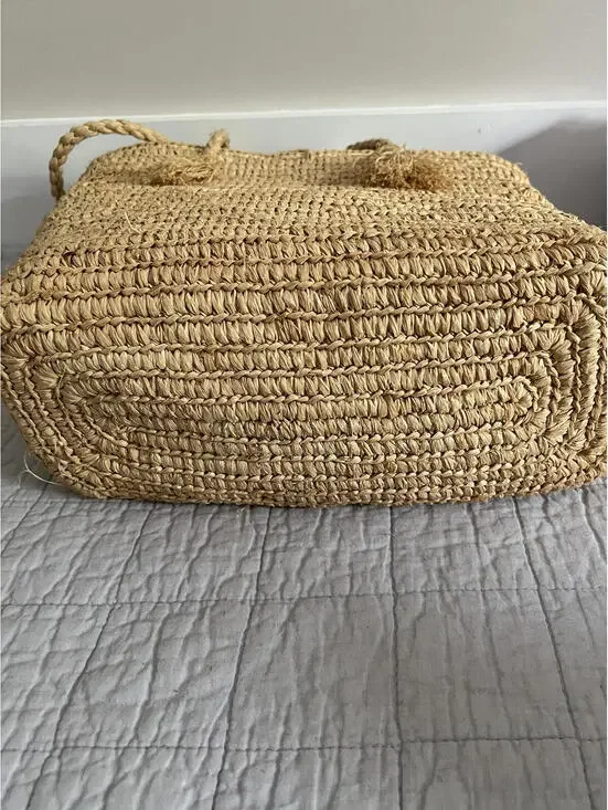 Annabel Ingall 100% Raphia Floral Tote Bag - Picture 6 of 7